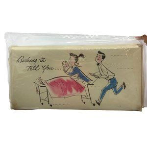 Vintage Baby Birth Announcements Norcross 12 Cards Envelopes 1950's 1960's NOS